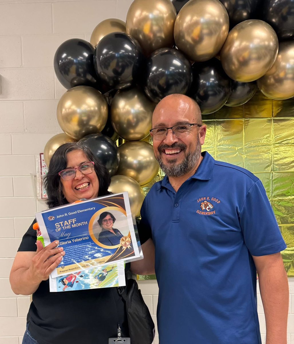 JohnRGood's tweet photo. Help us celebrate our May Staff and Teacher of the Month: Mrs. Yeberino and Mrs. Chavarría! 🐯✨💛

#TigerPride #TeacherOfTheMonth #StaffOfTheMonth #GreaterGood https://t.co/daQzo38fA1