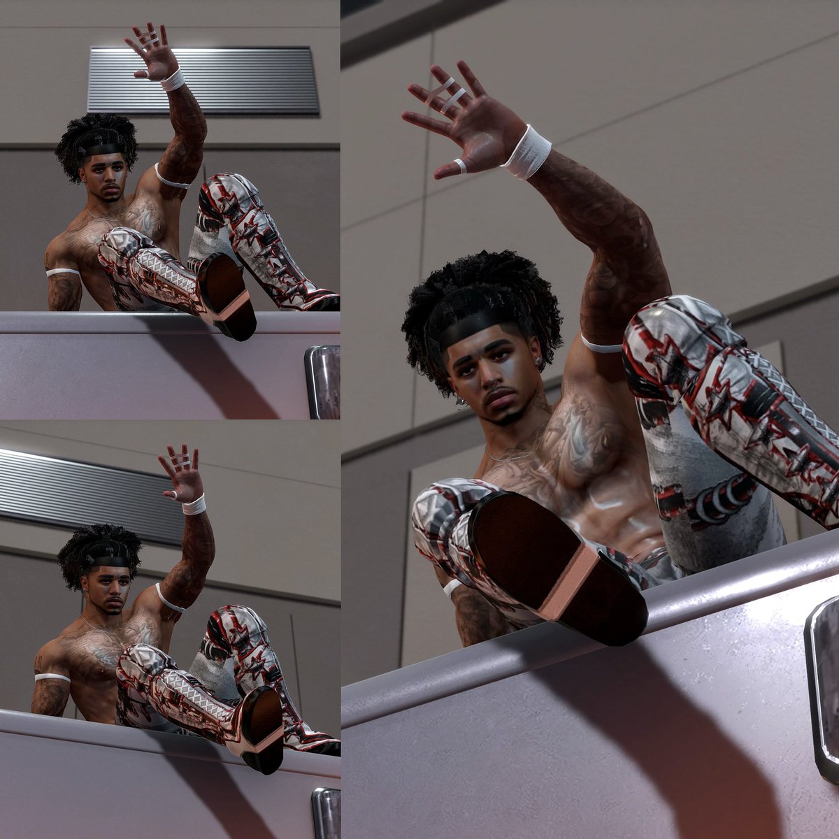 _CHR1SSZNN's tweet photo. No handouts, just hustle.🩸

#CHRISSZNN #WWEGAMES #WWE2K #WWE2K26 https://t.co/lc3KZbH9ZZ