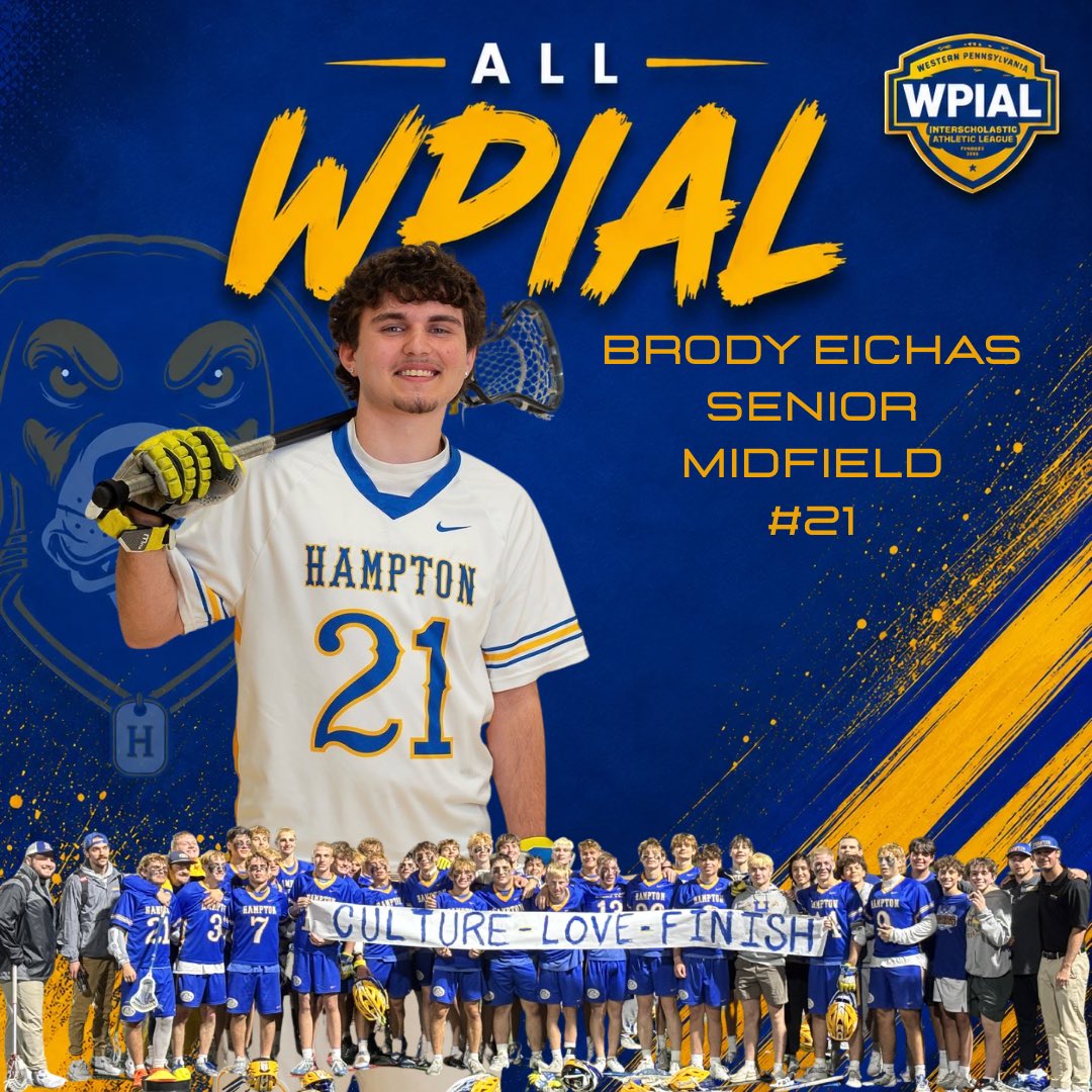 TalbotLAX's tweet photo. All WPIAL team - Brody Eichas Senior Midfield https://t.co/X7LLDiE85r