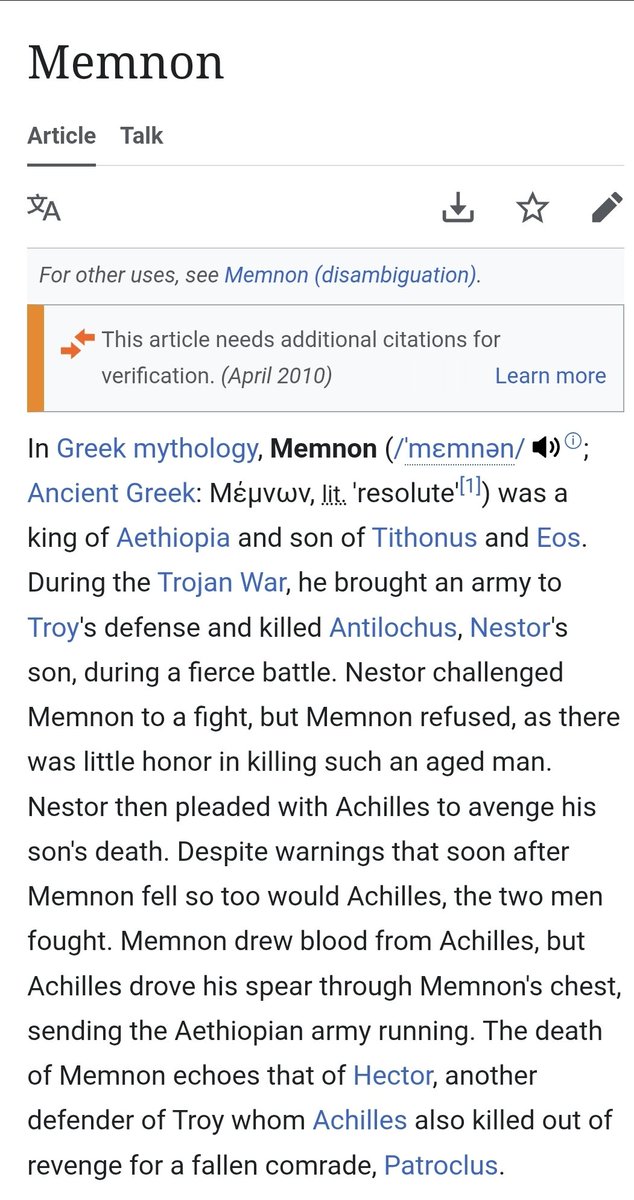 eeviac__'s tweet photo. @creation247 Greeks literally wrote about Ethiopians in their myths and epics. Memnon was Ethiopian, and Homer mentions Ethiopians in the Odyssey tradition too. https://t.co/4TBZwMDyzt