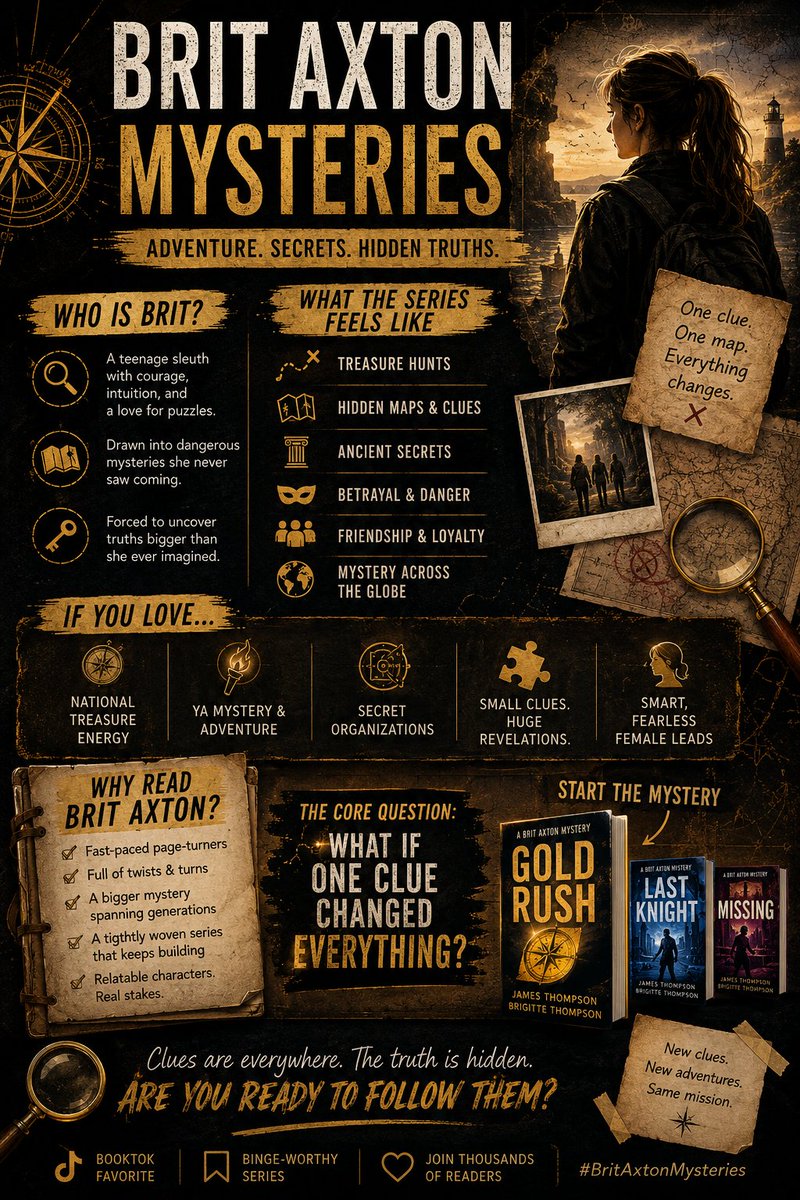 JamesThGhost's tweet photo. Have you read Brit Axton? A young adult series that seeks answers to questions we all consider. The first three books are Gold Rush, Last Knight, and Missing. https://t.co/07LvaPeRib https://t.co/WprM5VbjcW