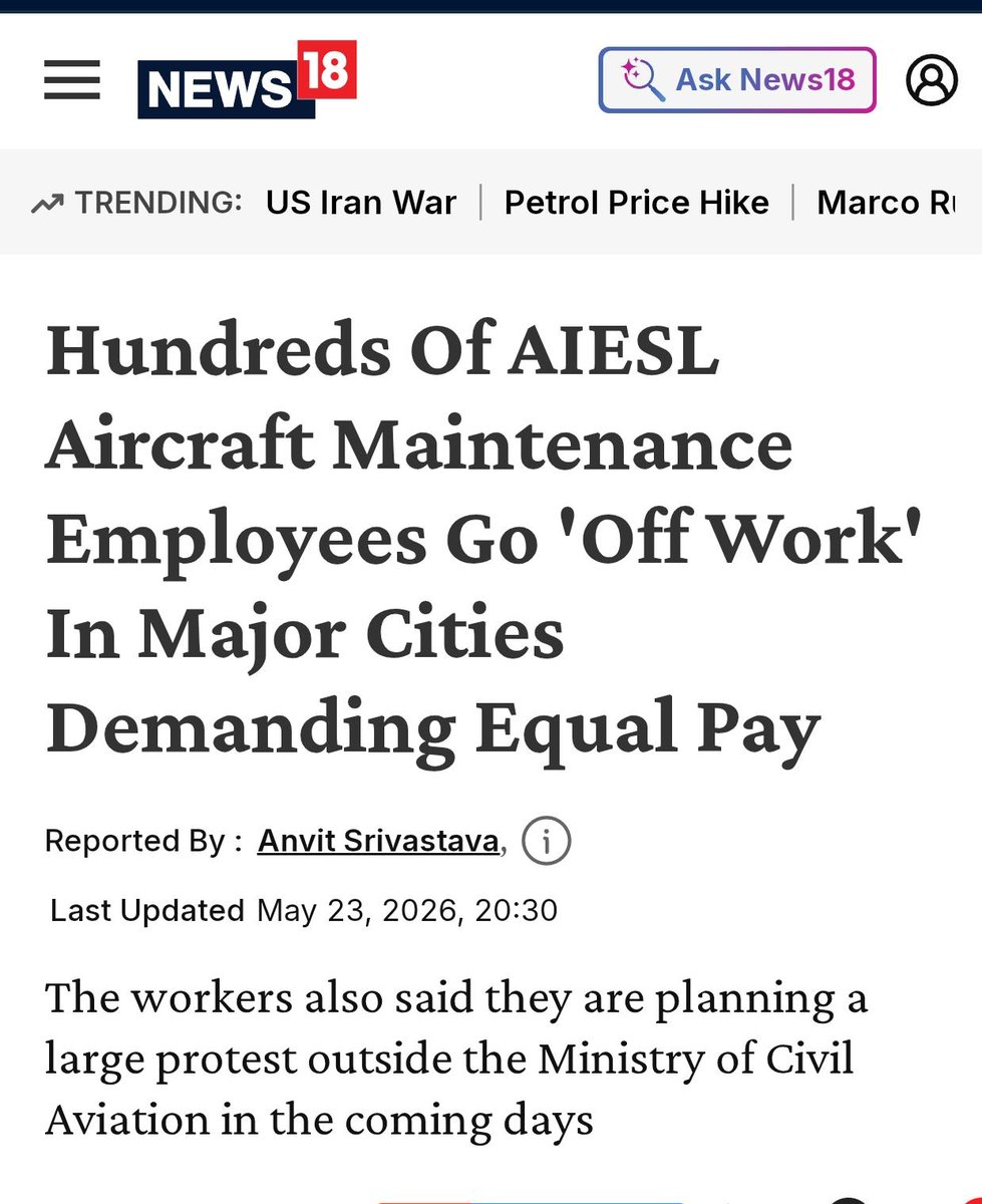 Anonymous_Inker's tweet photo. Help🙌Help🙏Help🙌Help🔴
Please raise our voice... We are 3000 Aircraft Engineering Staff are on Road at 48°c ,fighting for our Rights, Management torturing us Harrass Us..They are terminating us without any Reason. It's a big Concern. 
@News18India
Help🙏 https://t.co/iuI7eUUaQ2