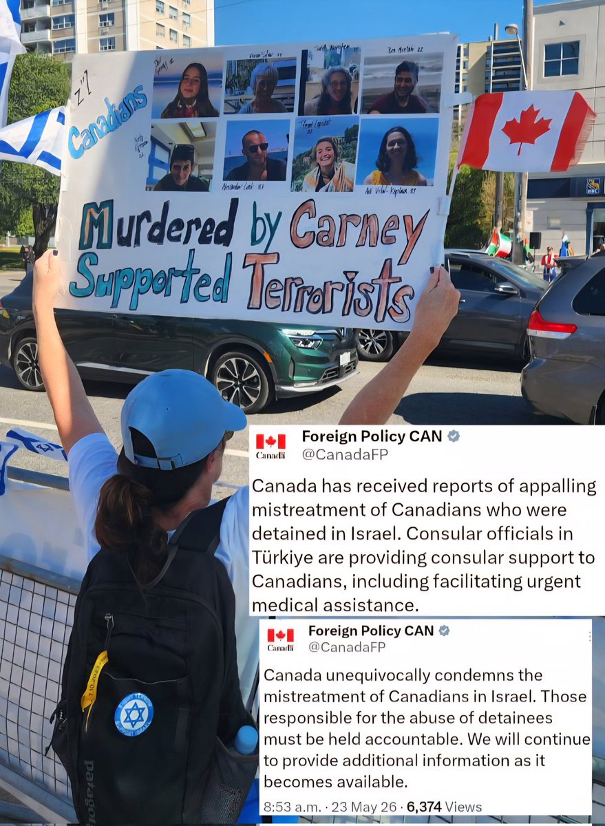 SalmanSima's tweet photo. Israeli authorities arrested several Jihadists, including some of those who were harassing Jewish Canadians in Toronto and other Canadian cities. Indeed, Israel did the job that @TorontoPolice, @rcmpgrcpolice, and @csiscanada refused to do. Without those Jihadists, Canada is a safer place and Canadians are better off. 

So no surprise that the Liberal government became upset about the arrest of their jihadist friends. Crime Minister @MarkJCarney and his Foreign Affairs Minister @AnitaAnandMP are going full jihad in support of Hamas sympathizers.

The October 7th terrorist attack by Hamas was not just an attack on Israel — it was an attack on Canada too. Eight Canadians were killed by Hamas terrorists that day. We remember their names: Judith Weinstein, Tiferet Lapidot, Netta Epstein, Shir Georgy, Vivian Silver, Adi Vital-Kaploun, Ben Mizrachi, and Alexandre Look.

They were Jewish, so the Liberal government doesn’t care about them. Liberals have sided with the terrorists. Marx Carney rewarded Hamas terrorists by recognizing the non-existent state of "Palestine."