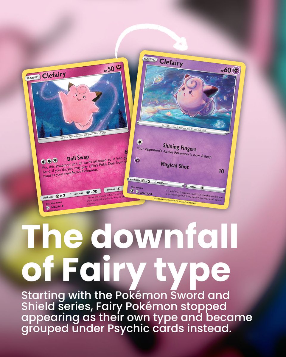 DexTCG's tweet photo. 👀 Dragon Pokémon had their weakness changed from Dragon to Fairy to balance the game.

❓ Would you want Fairy Pokémon to return as their own type again, or do you prefer the current Psychic approach? https://t.co/khTM41CVNf