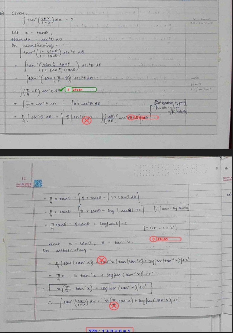 manojapfc's tweet photo. @cbseindia29  please see the attached answer sheet .The answer is perfectly correct then why such wrong correction ? @cbseindia29 should seriously introspect about quality of checker .It is very disappointing @EduMinOfIndia https://t.co/49h28Kd2Nc