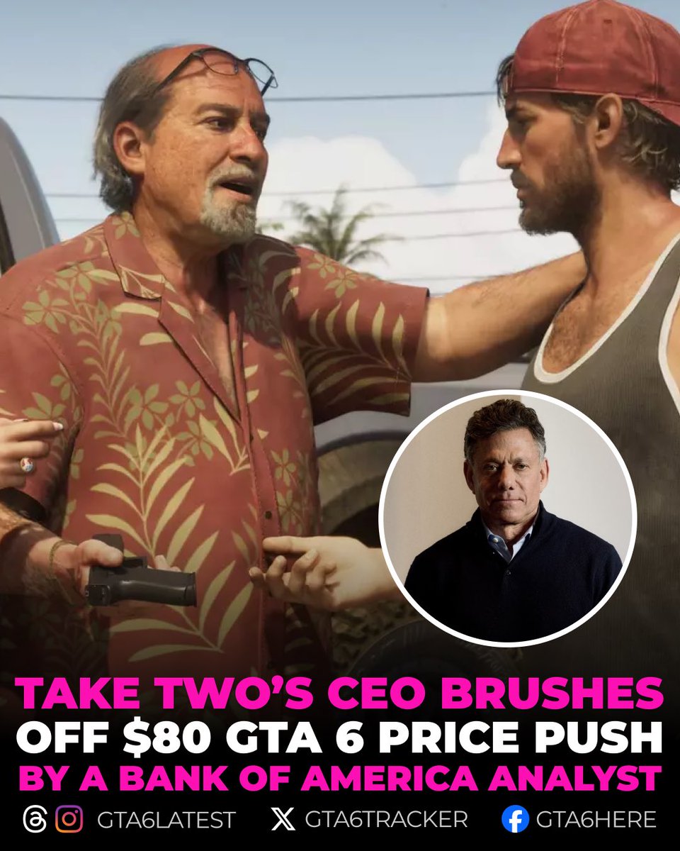 GTA6Tracker's tweet photo. An analyst from Bank of America tried to convince Strauss Zelnick that GTA 6 should be priced at $80 during an earnings call.

Zelnick shut it down and said video games have become a better deal for consumers over time. That’s all. https://t.co/9RB8aoYzAg