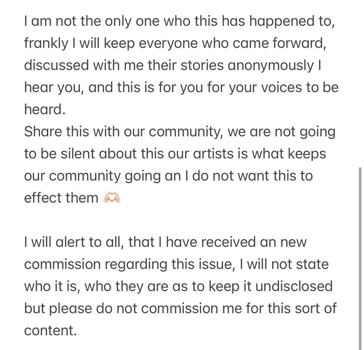 KishyHeartz's tweet photo. Please read this accordingly, I am to not say names, but I am to make this apparent to EVERYONE who commissions me in the future. 
This may hurt my image, but please understand it from my point of view. 
If you wish to share this within the community you may 🫶🏻 https://t.co/m1UVk8AVhp