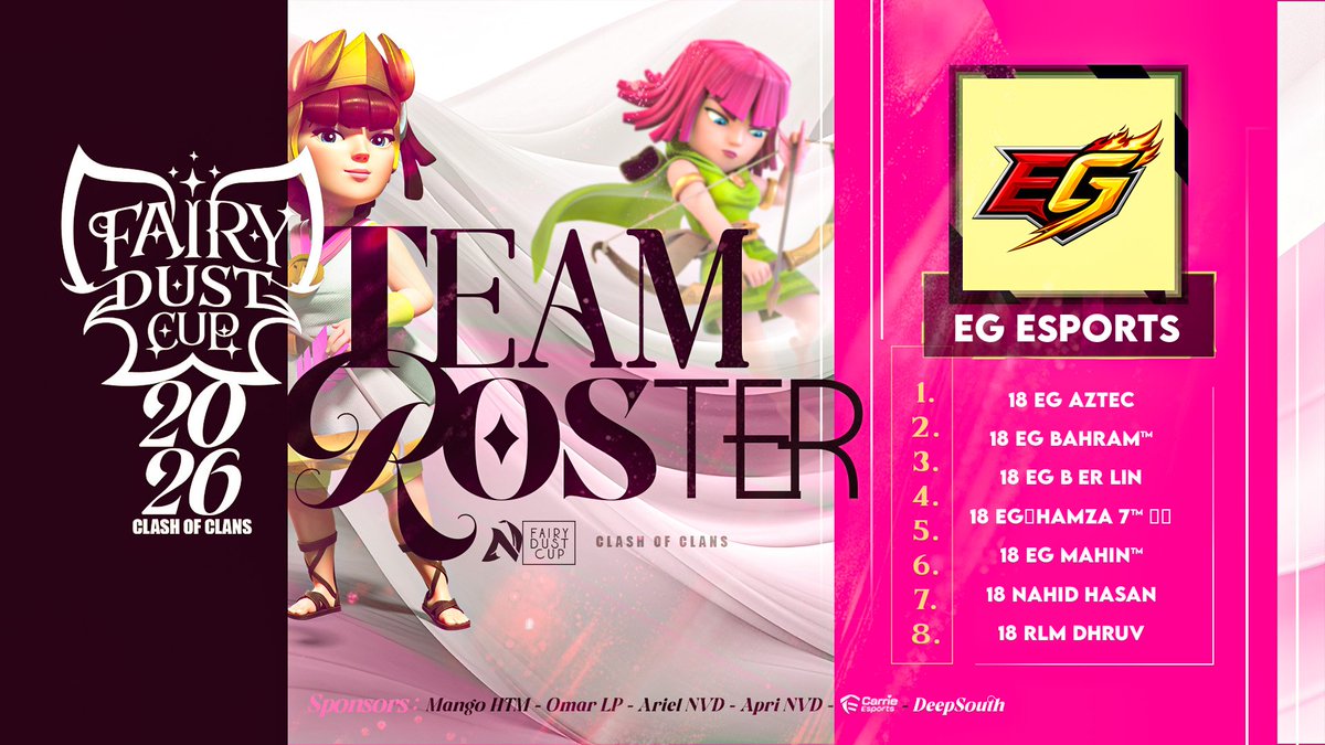 EG_Esports0's tweet photo. Fairy Dust Cup 🏆
🏁 Ready for this great Edition! 💀🔥
@Fairydust_cup https://t.co/UQSgOqrrHs