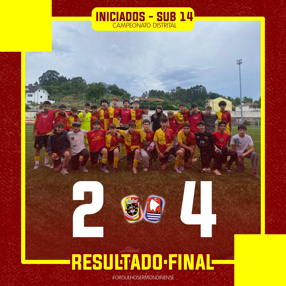 MondinenseFC's tweet photo. 🏁 RESULTADO FINAL 💛❤️⚽️💪
.
🏆 CAMPEONATO DISTRITAL DE INICIADOS - Meia-Final Liga de Prata - Sub 14
.
⚽ Mondinense 🆚 Régua "B"
.
.
#desde1924
#orgulhosermondinense https://t.co/cYYRQtW8ev
