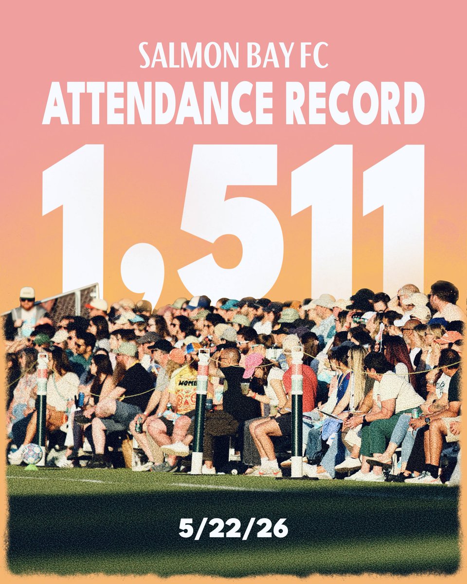 SalmonBayFC's tweet photo. HERstory Made 👏

Broke 1,500 fans for the first time in club history last night ✅

Thank you all for being part of a record-breaking night!

#SalmonBayFC | #FeelTheCurrent https://t.co/nSy9nE7tQN