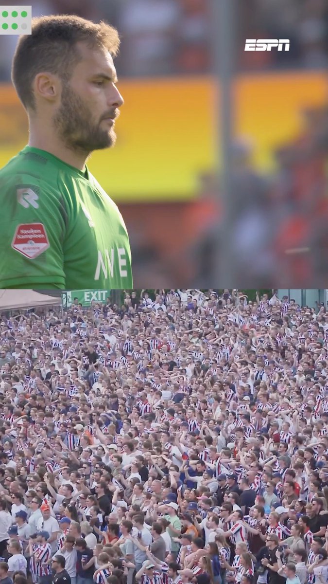 لقطة مجنونة في هولند...توماس دي ديليون كان خامس منفذ لركلات الترجيح، ليسددها بثقة ويُنهي الحلم بهدف الصعود إلى دوري الدرجة الأولى الهولندي. المصدر: Instant Foot 