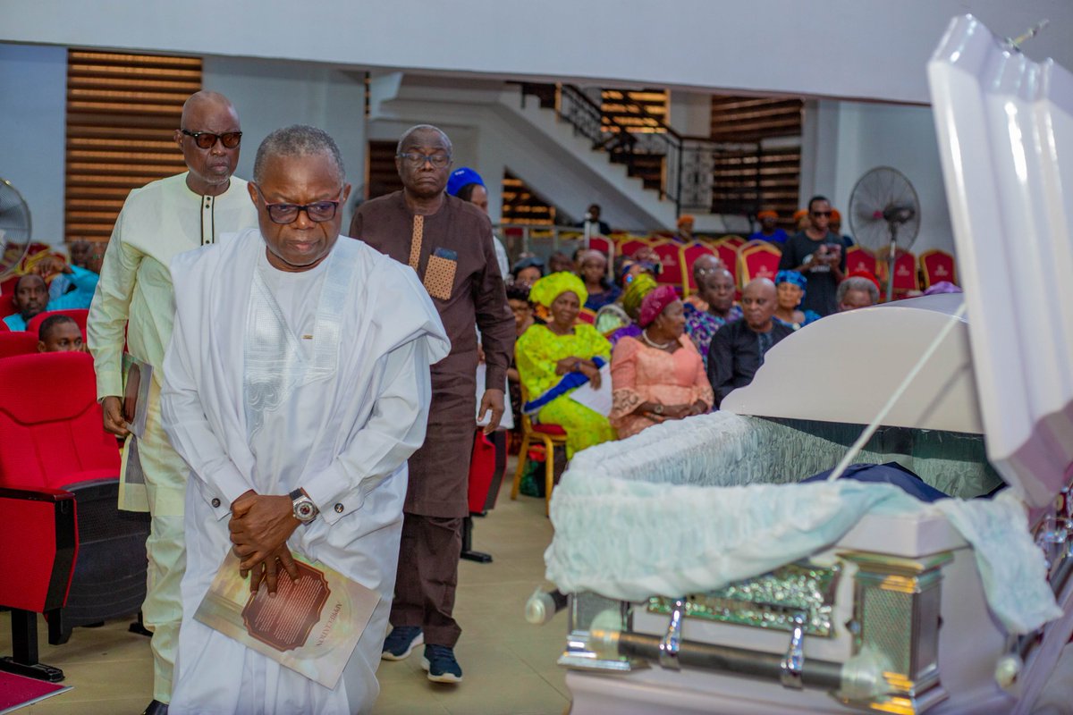 OlayideOAdelami's tweet photo. Yesterday, I paid my last respects to my dear brother and friend, Pastor James Ajibola Adaramoye, at the RCCG Destiny Sanctuary, Egbeda, Lagos.

Pastor Adaramoye was not just a devout Christian leader; he was a man of courage, excellence and valour, whose life was dedicated to the service of God and humanity.

Until he breathed his last, he remained committed to caring for the needy and uplifting the downtrodden in society.

It is my prayer that the good Lord grants him eternal rest and gives his family the strength to continue his legacy of selflessness and compassion.