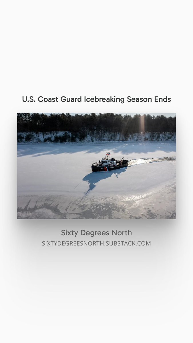 PeterRybski's tweet photo. This year’s icebreaking season was challenging for the U.S. Coast Guard because of the weather and the resources available. Even with those challenges, they kept goods flowing in the Great Lakes, the Northeast, and even the Chesapeake Bay (which saw unusual ice this past winter).

U.S. Coast Guard Icebreaking Season Ends https://t.co/eDm5xYHyMj