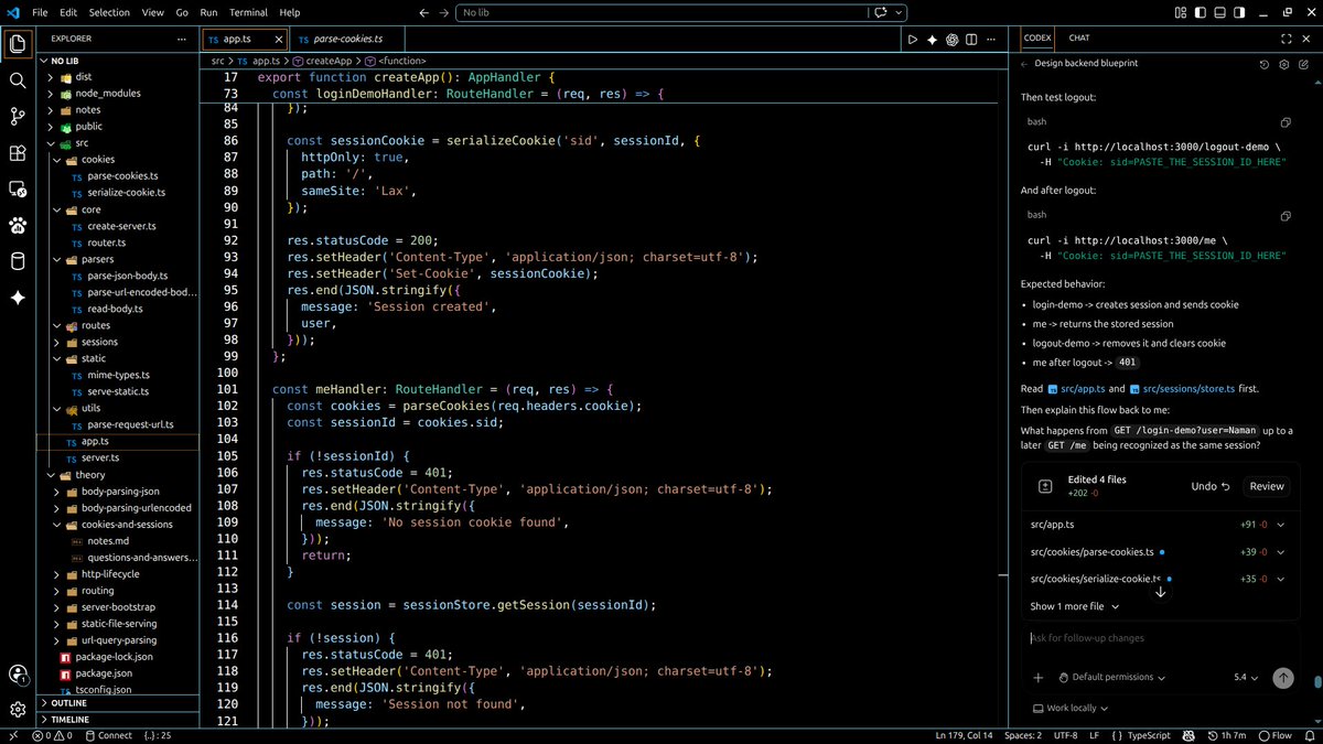 almostnaman's tweet photo. 23/5/26 logs
- no college
- 5km walk
- mobile screen time: 3 hr 48 min
- practised to build some muscle memory in TS
- studied about session and cookies, static file handling 
- gonna start with a deep dive into promises and async operations in general

Gotta go all in on backend https://t.co/6hTUfAuBdN