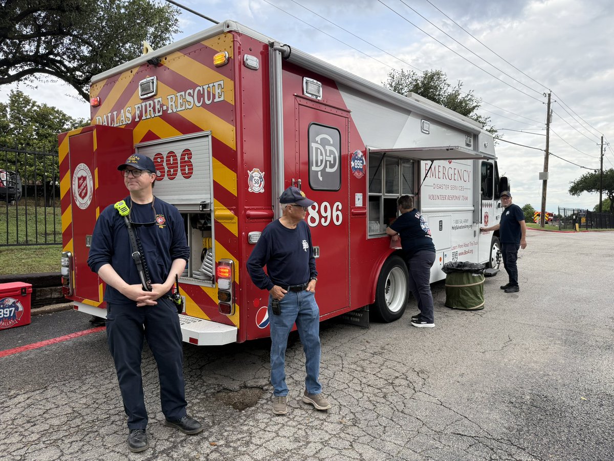 Box4Firebuffs's tweet photo. We managed to get some rest in before a 2 alarm apartment fire came in at 6033 E Northwest Hwy around 0730 this morning. E37 arrived to find heavy smoke coming from the attic.

Box 4 is the official provider of rehab services for Dallas Fire-Rescue. Box 4 Firebuffs is a volunteer staffed 501(c)3 charitable organization.