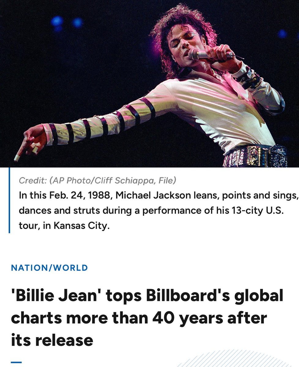 EntLawPartners's tweet photo. The power of cross-platform storytelling was proven yet again this week as Michael Jackson’s "Billie Jean" surged to No. 1 on the Billboard Global 200 charts—more than 40 years after its original release. The catalyst? The massive box office success of the current Michael biopic. https://t.co/Dl1htcq2NK