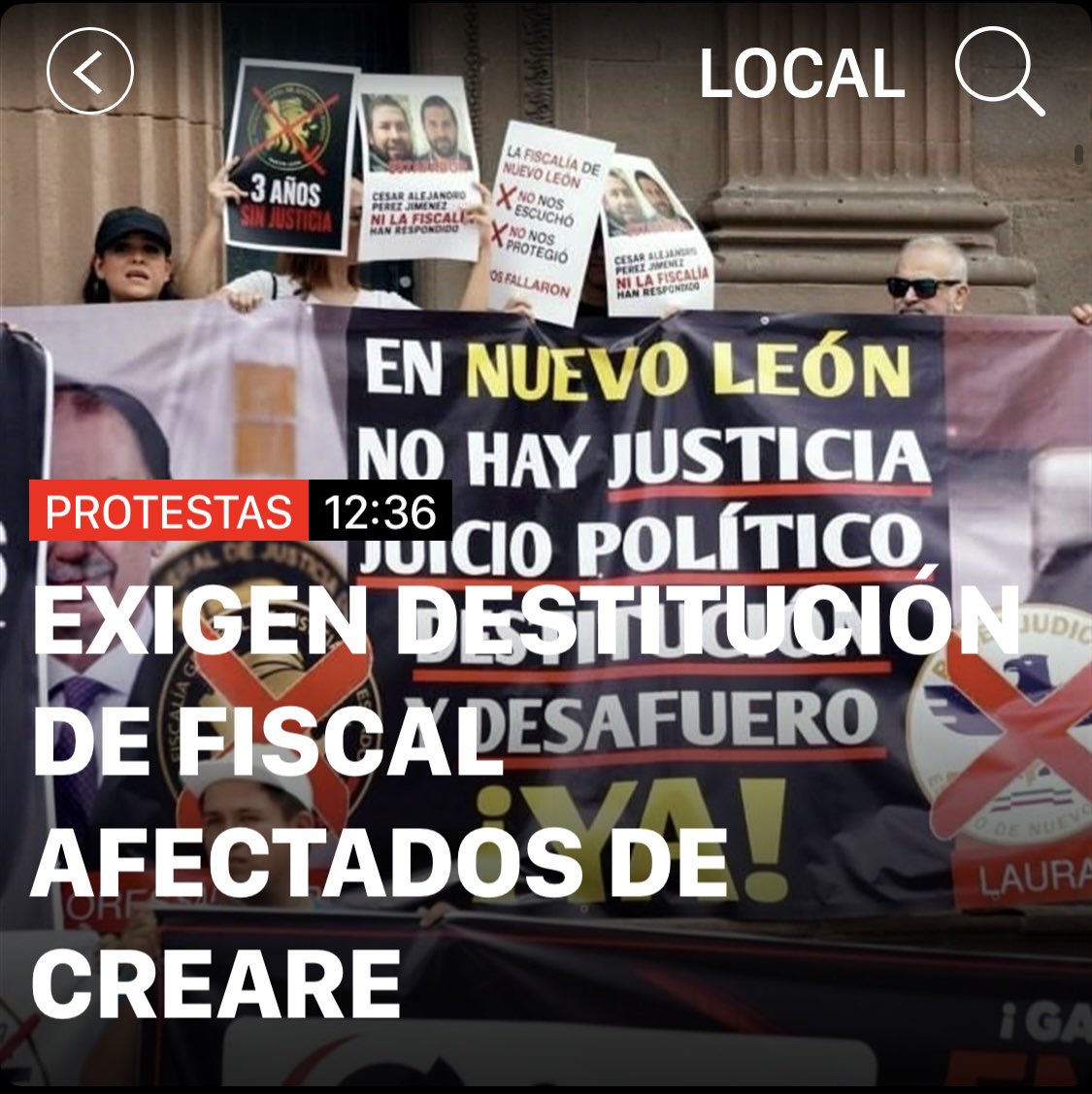 RRamirezPompa's tweet photo. Un éxito la Manifestación ! … ⚠️ JUICIO POLÍTICO - DESTITUCIÓN - DESAFUERO ⚠️ del 🔴 Fiscal del Estado, y de la 🔴 Presidenta del Poder Judicial de Nuevo León,… ESTAMOS HACIENDO HISTORIA ! 👊🏼
Nota : 👇🏽
Exigen destitución de Fiscal afectados de Creare
https://t.co/fwoFvgeS3B https://t.co/EOoVUU9GKD