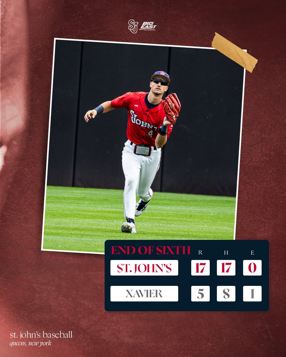 StJohnsBaseball's tweet photo. Through six at Prasco 🔴⛈️

📺 https://t.co/JVB87HrloO
📊 https://t.co/nXuZbEC97a

#RedStorm | #EveryTrip https://t.co/e3bBHu5L4m