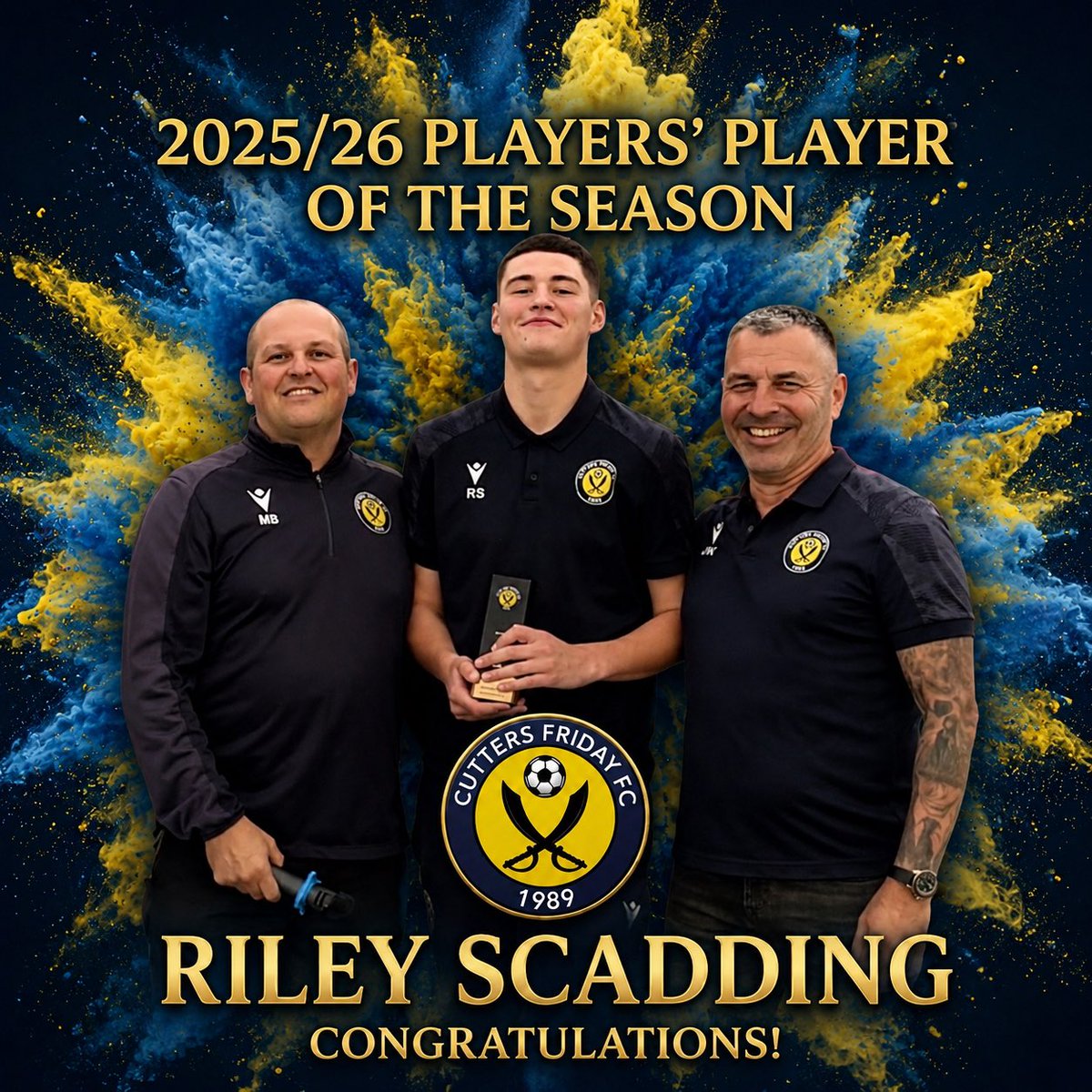 CFFCTweets's tweet photo. 🏆| 𝙎𝙘𝙖𝙙𝙙𝙞𝙣𝙜 at the double! A standout season for Riley as he wins the plaudits from both his management team and the boys around him! Solid all season long and plenty more to come!👏 #UTF https://t.co/g0n0DdBPq7