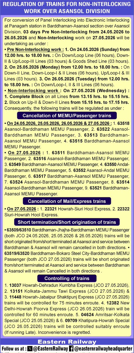 Eastern Railway tweet media