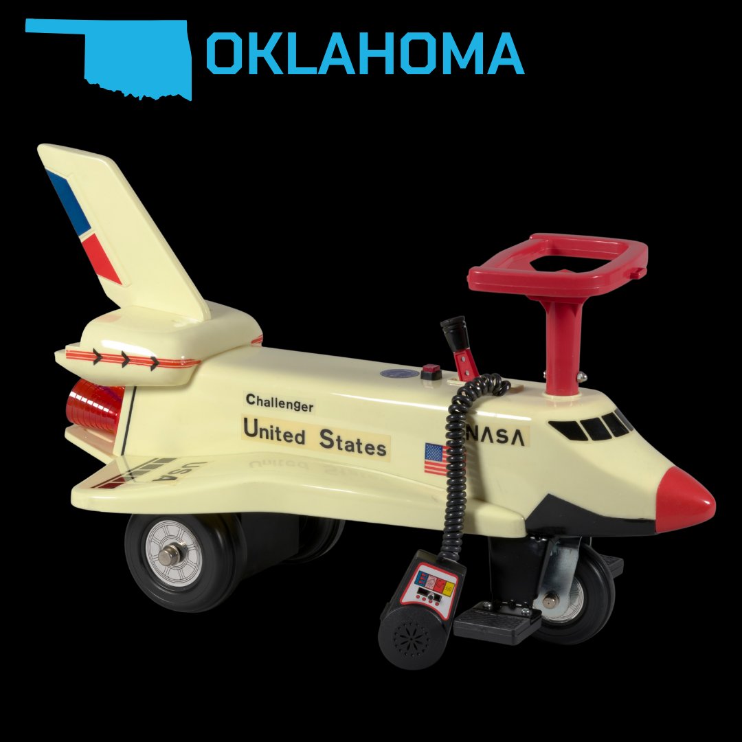 airandspace's tweet photo. Who has a favorite space or aviation toy from childhood? 🙋‍♀️ Toddlers could pilot this early 1980s ride-on toy and command their own Space Shuttle mission, playing astronaut by scooting around and “sending” messages back to Earth on the handset. 

The toy, on display in Futures in Space, was procured for sale in the 1980s at a Vietnamese-American Asian/international grocery store in Oklahoma City, Oklahoma.