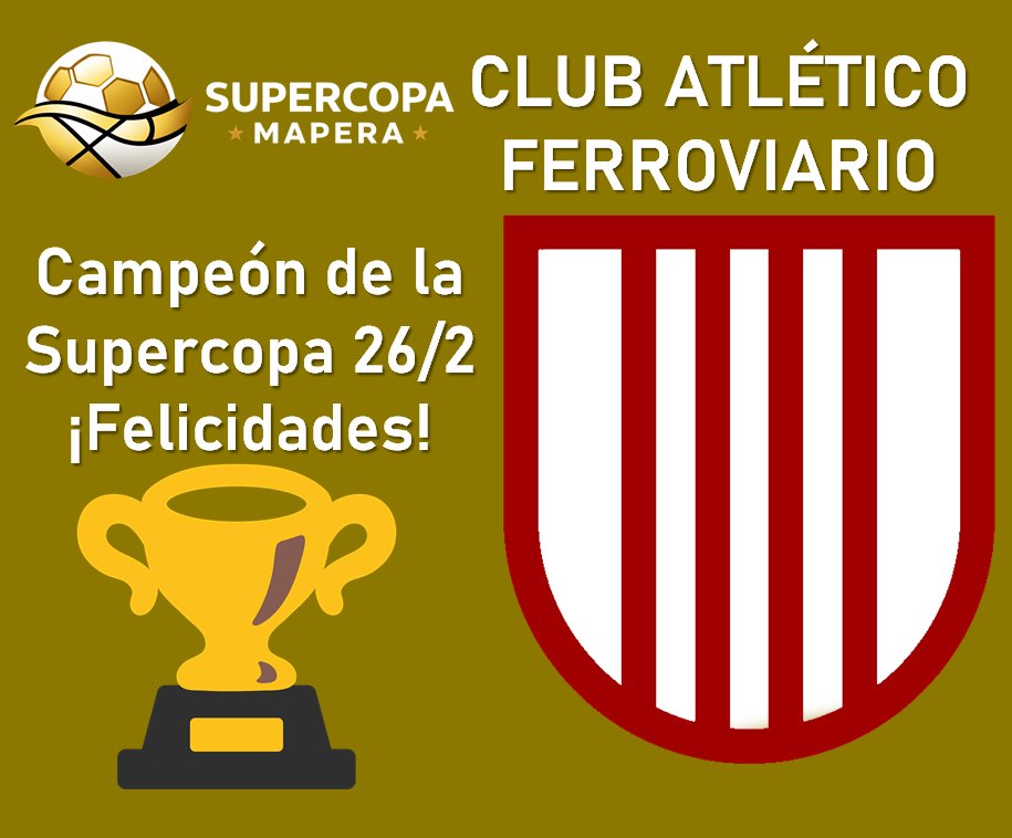 LigaMaps's tweet photo. ¡Ferroviario Super Campeón del Fútbol Mapero 🏆!

🤩 Ferroviario le ganó la Super Final a Tri 1 a 0.

🌟 De esta manera finaliza la temporada 26/2 a nivel clubes, que contuvo dos dobletes y un supercampeón no-campeón por 2º vez consecutiva. 

¡Felicidades @FerrovMercator 🥳! https://t.co/5ZOitpvhtM
