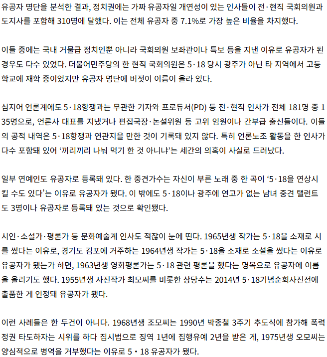 K_Sentinel_'s tweet photo. 518을 왜 그토록 이슈화 시켜야 하는가

518 관련해서 문제되는 건 한두개가 아니다.
518은 그저 세금 나눠먹기, 혜택 나눠먹기를 위한 도구일뿐이다.
518을 헌법에 명시해야하는 이유는 
그들의 혜택나눠먹기를 헌법으로 보장받기 위함이겠지.

518 유공자로 지정된 4천여명의 명단을 전수조사하자
특히 문재인때 급격히 늘어난 그 자들은 누구인지도 밝혀라
그리고 왜 매년 늘어나는지에 대해서도 설명하라

왜 관련도 없는 자들이 명단에 들어가있는지
그들은 왜 들어가있는지 인과관계를 확실히 밝혀라
세금으로 ���택을 누리면서 왜 밝히지 않는가

부정선거 검증하자고 해도 공개 안하고
518명단 공개하라고 해도 안하고

불리하면 다 비공개
세금을 쳐 갖다쓰면서 내역도 안밝히는건 부정수급이다.