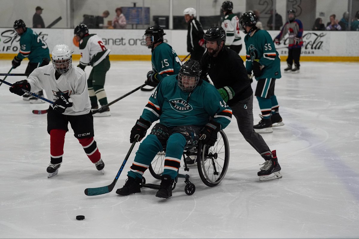 sjscommunity's tweet photo. The fun at the Fin-Classic continues! 🦈

Over 100 athletes from around the country + Canada are spending the weekend at @SharksIce for a three day special hockey tournament hosted by @onestepAZCA &amp; presented by the Sharks Foundation! https://t.co/gJZDnvTf7U