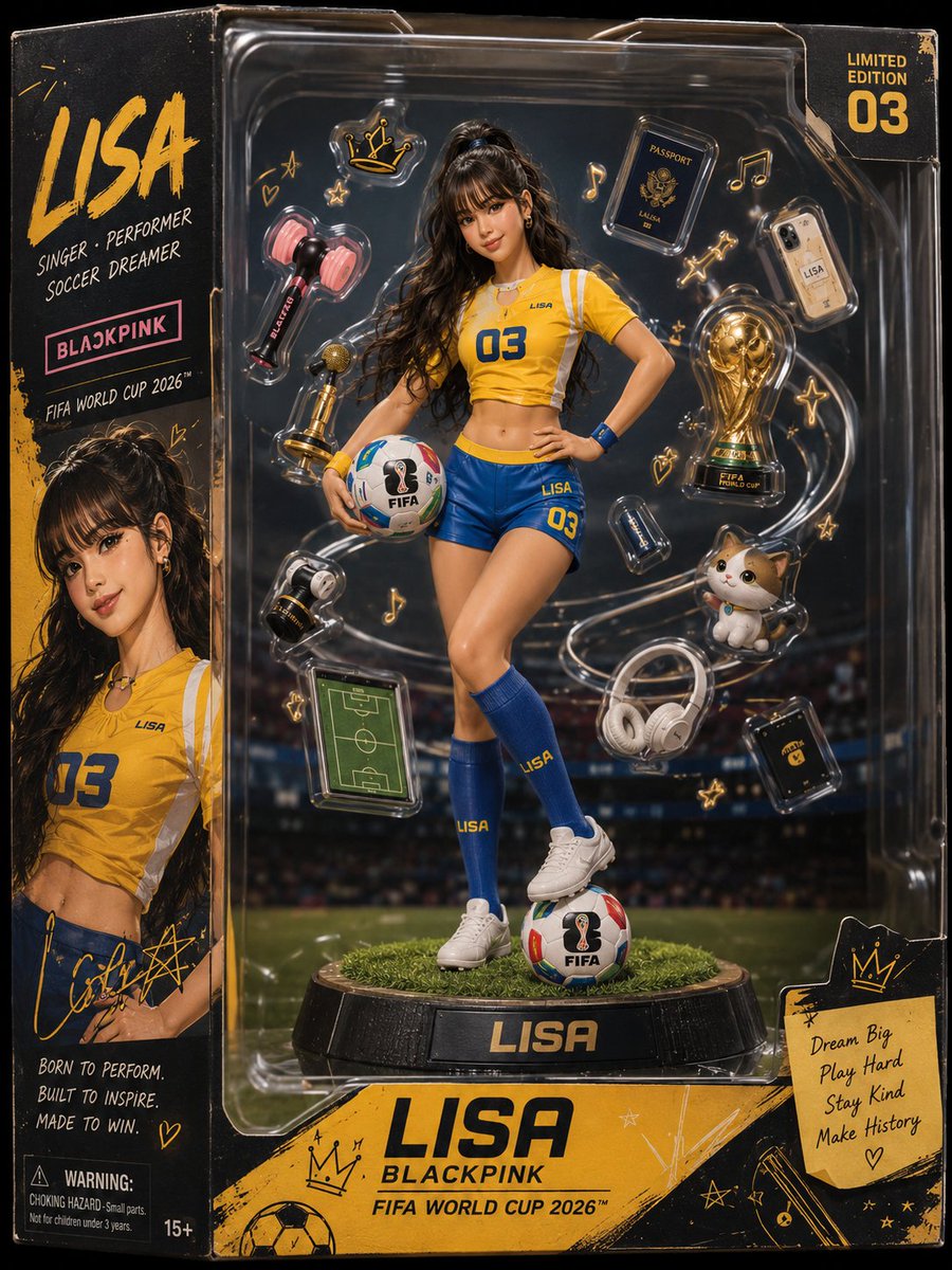SantosDiaX's tweet photo. Lisa collectible figure, soccer champion.
Would you buy it? #lisa #lalalisa https://t.co/342fSLjCTq
