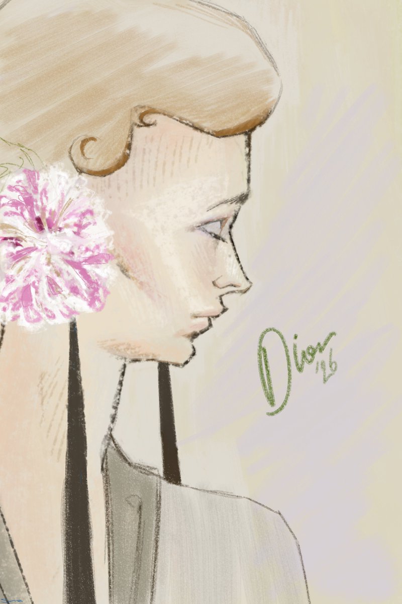 HautesDiaries's tweet photo. Dior Haute Couture Spring Summer 2026, by Jonathan Anderson. illustrated by me🌷 https://t.co/QhTcHwRfXv