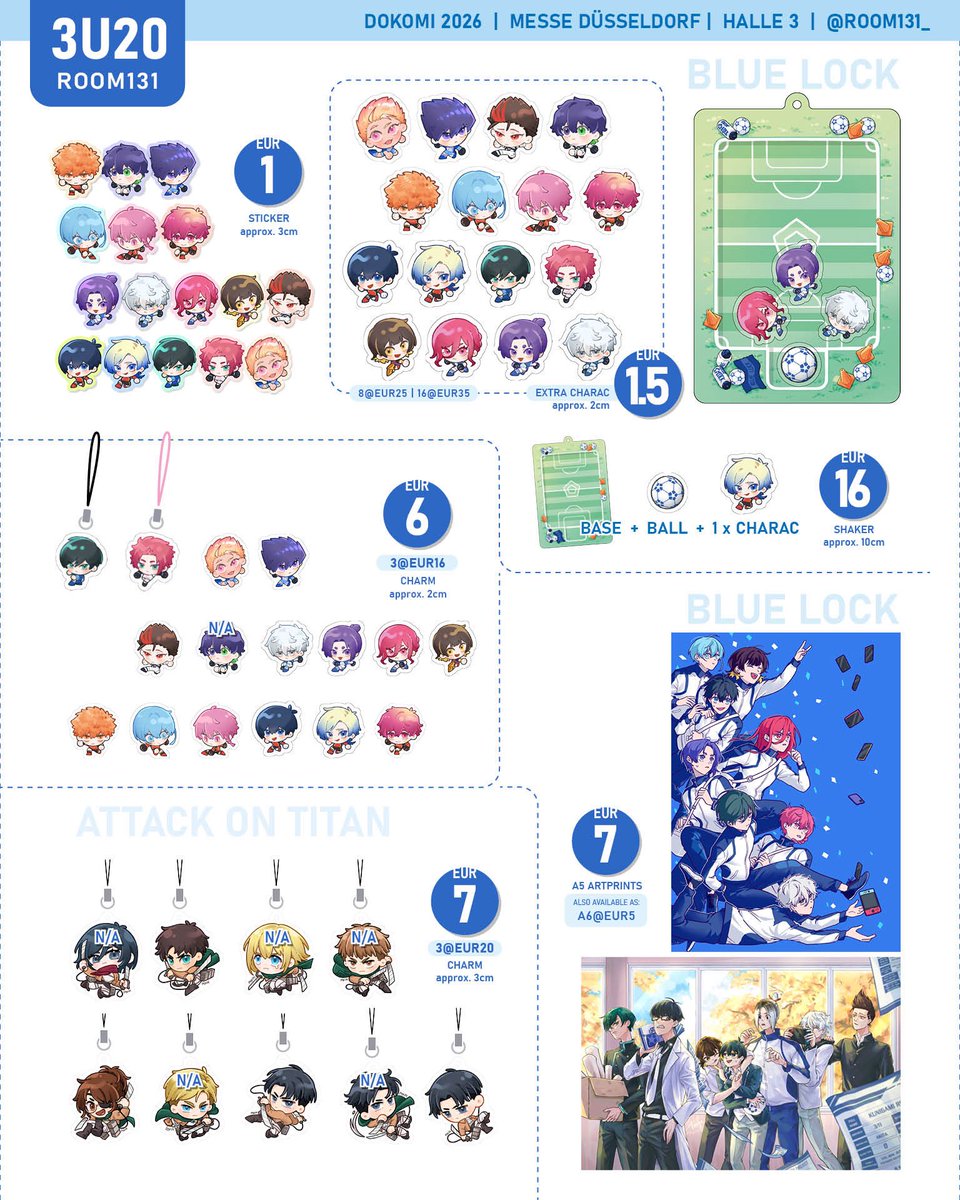 FEYI131's tweet photo. (3/4) Blue Lock merch…. a lot…. And Wind Breaker &amp; AoT! 💙💚 https://t.co/ENNi5vILbs