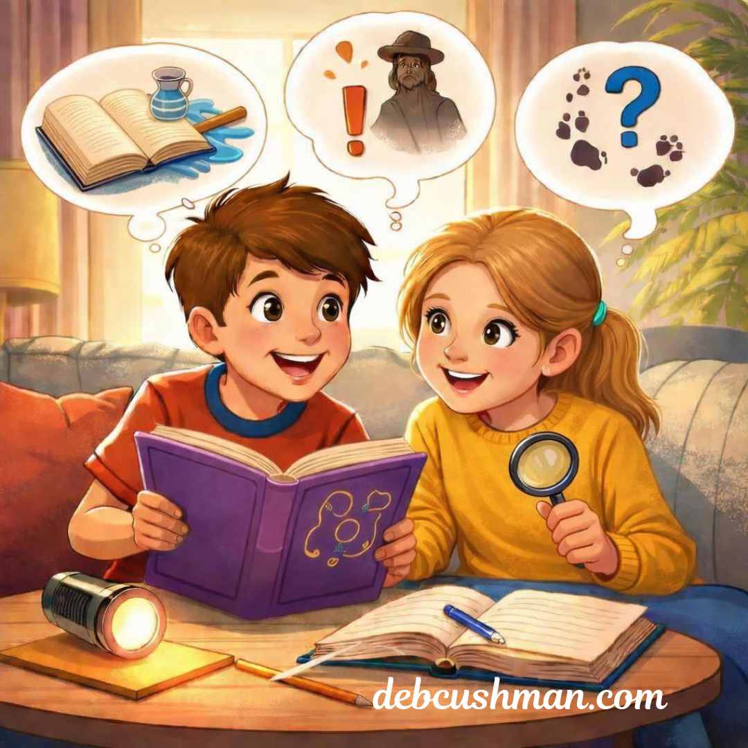 DebCushman's tweet photo. Here’s a simple way to help kids remember what they read: The 3-Beat Recap
After a reading session, ask:
1) What changed?
2) What surprised you?
3) What do you think will happen next?
It works with any story, but it's perfect for mystery stories!
#reading #kidsbooks #kidlit https://t.co/JwVaJ8m7k6