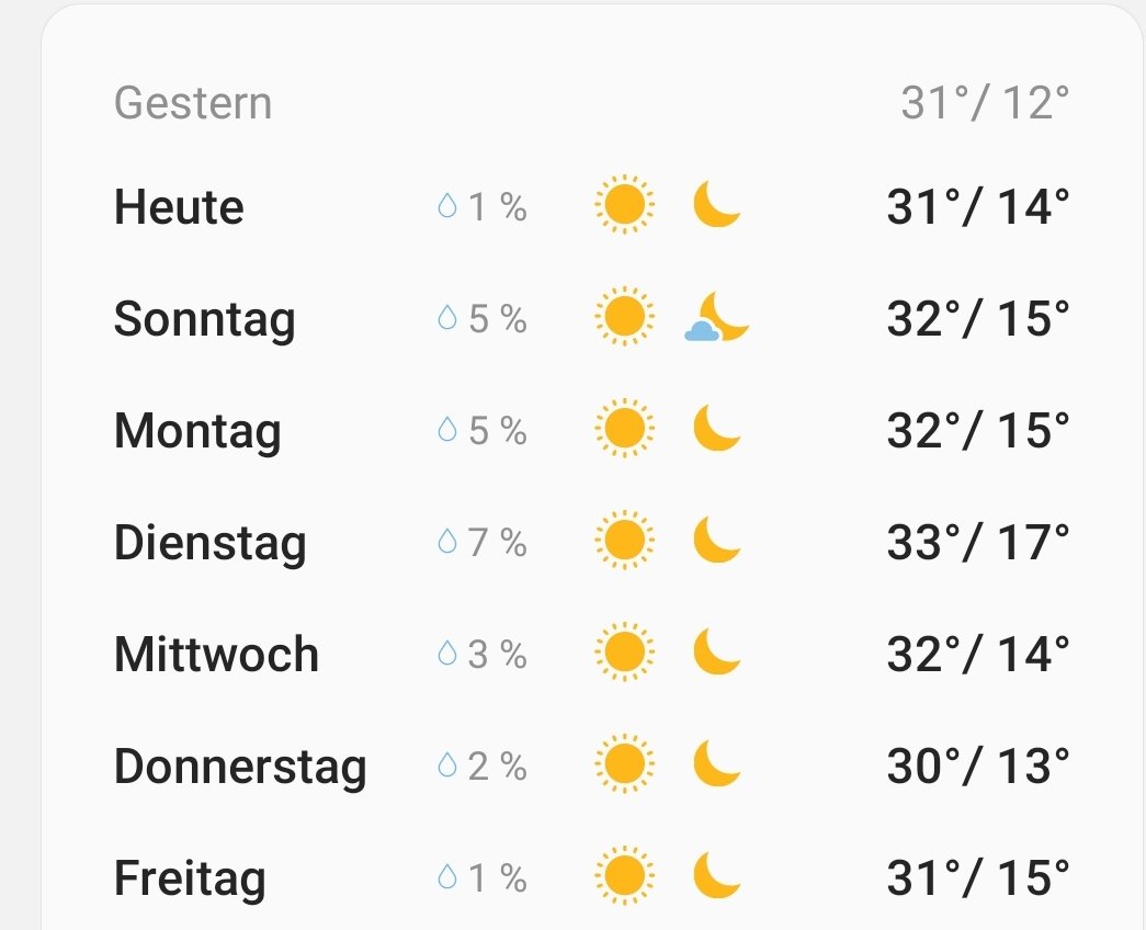 molo226's tweet photo. Etwas warm für Mai. Heute und die nächsten Tage steht arbeiten im Garten an. Aber ab 11 Uhr kann man fast  nicht mehr raus https://t.co/Y6Z5qU2YxS
