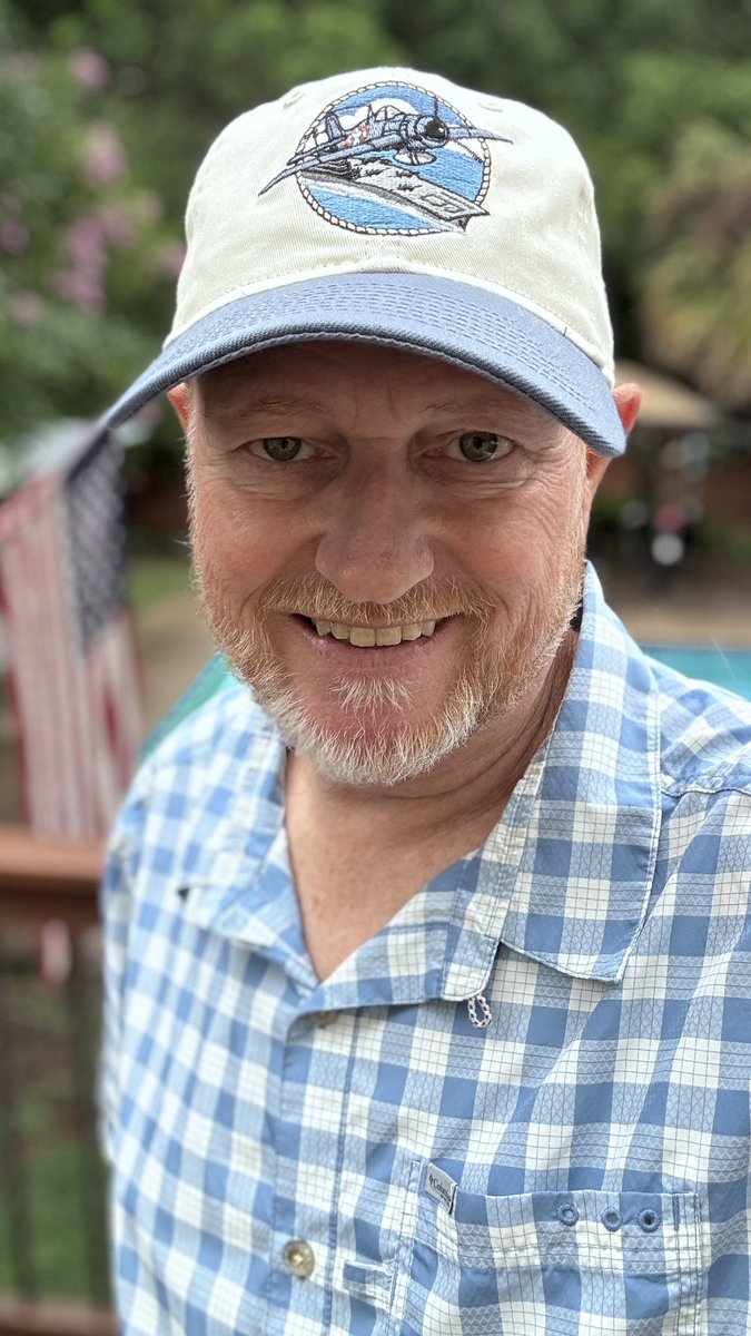 wisedrjr's tweet photo. Today’s “Memorial Day Weekend” hat is the “Blue Ghosts” from @cchooks. Honoring the first casualty of the USS Lexington, 1939 Heisman winner Nile Kinkick from the Iowa Hawkeyes, in 1943 during a training flight. 🇺🇸

#HOTDTheMayor 
#365DaysOfHats #Day143 #DHCSportsShow https://t.co/5qKcpwqSSF