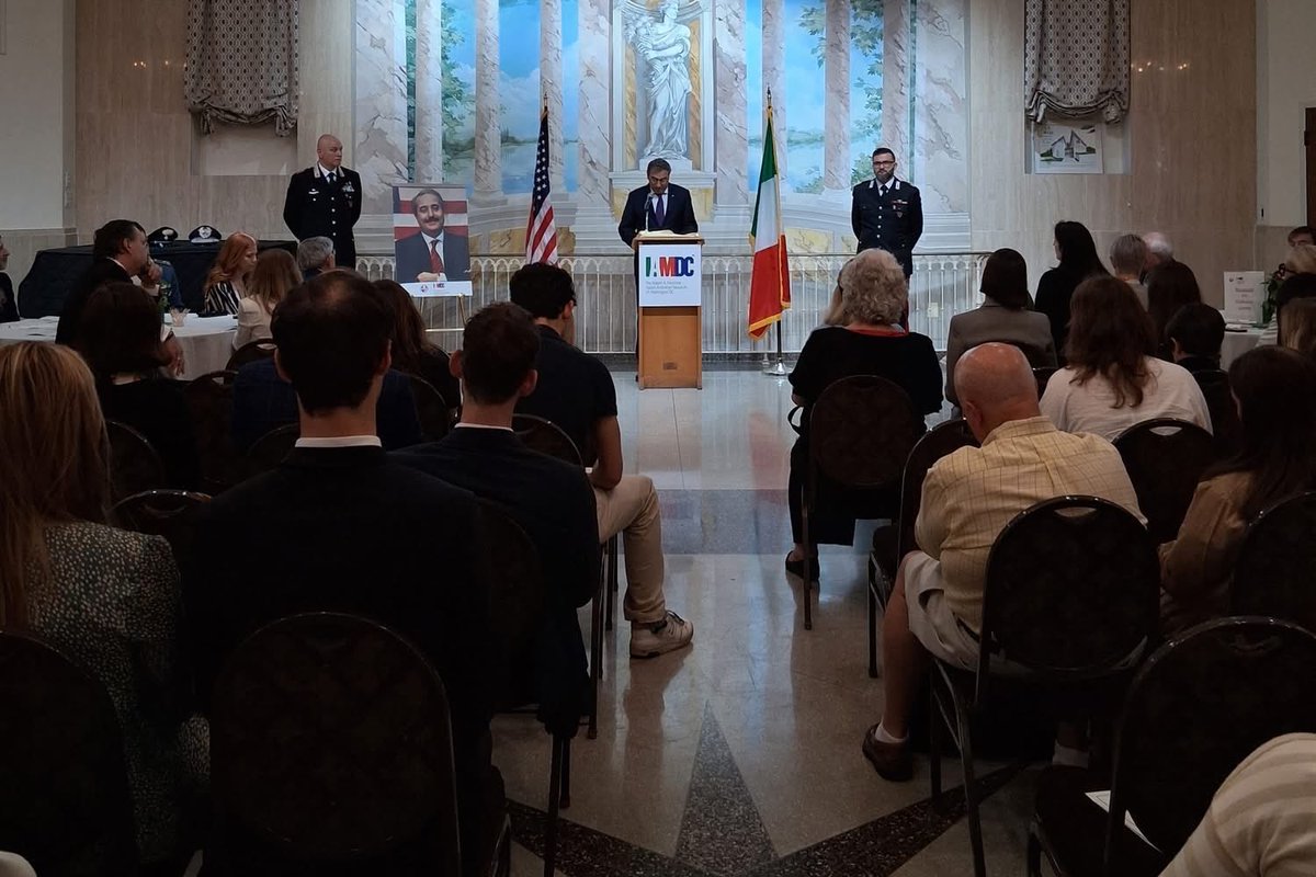 CiaoAmerica's tweet photo. Remembering Judge Giovanni Falcone in Washington DC #pernondimenticare #italianamericanmuseumofdc #giovannifalcone https://t.co/2VrjZWjVv1