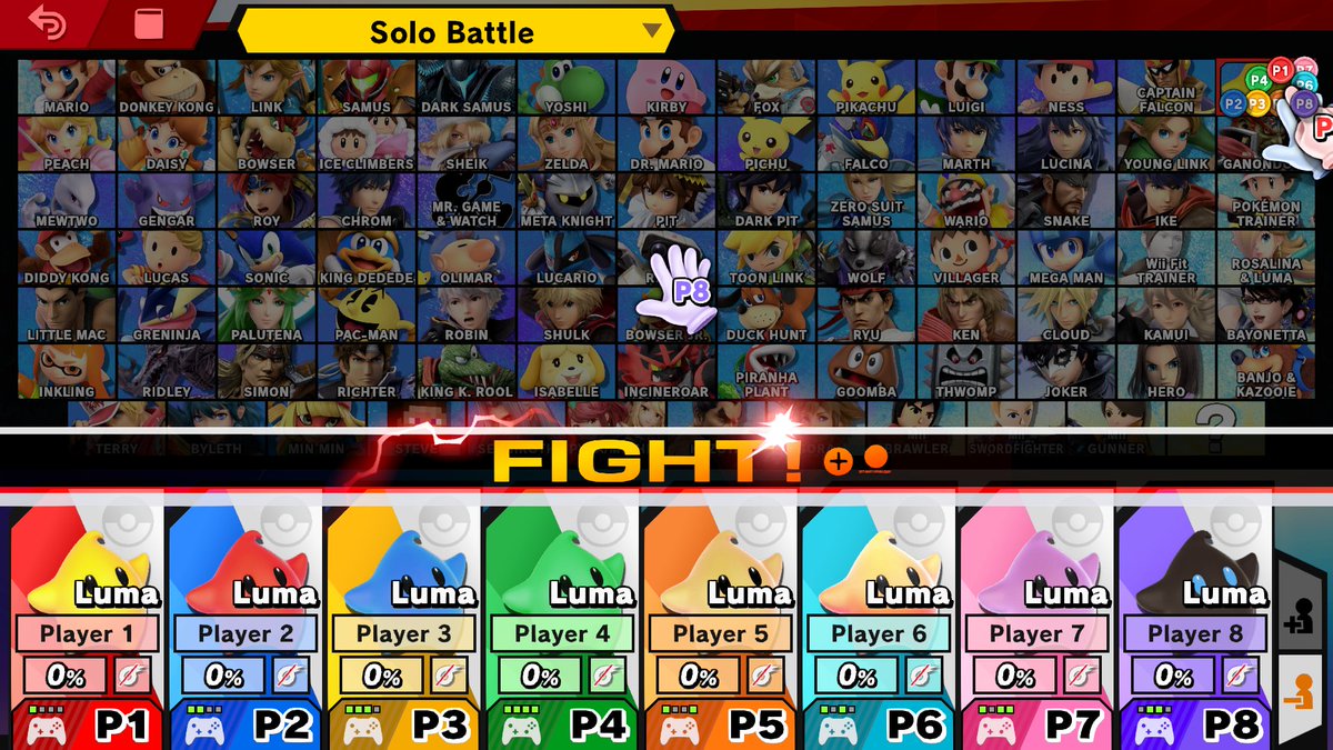 PowerMarshall's tweet photo. Update:
- Further color adjustments have been made. All 8 colors are now shown. 
- UI has also been implemented in the game!

One last thing to do, and Luma shall be good to go! https://t.co/NXNDsUFPaG