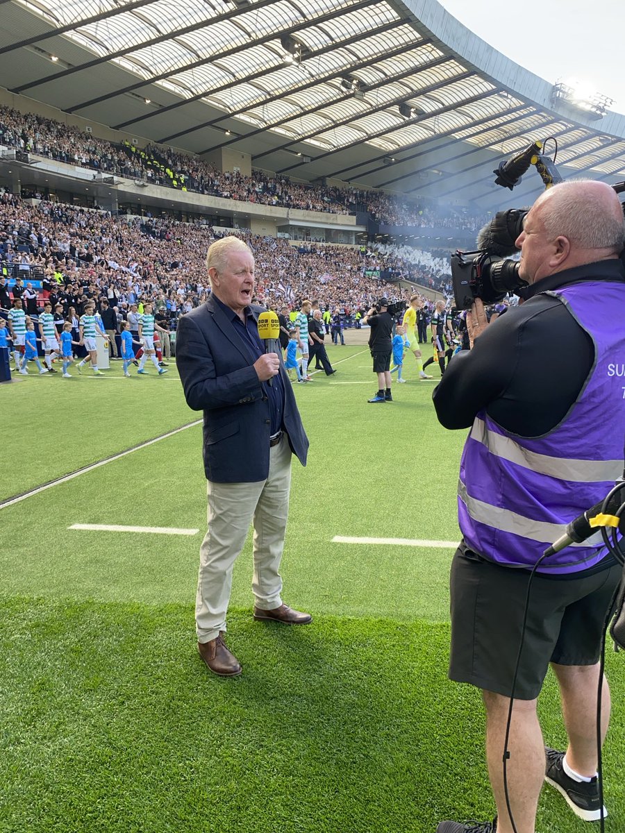 dougiedonnelly's tweet photo. Good to be at Hampden today for @BBCScotland. Cup Final highlights on in 10 mins at 1915. https://t.co/TaK9ePI3Np