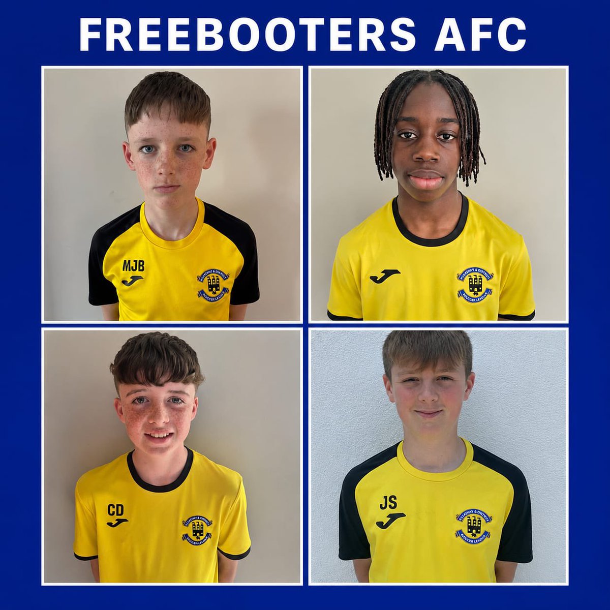 FreebootersAfc's tweet photo. Best of luck to our u13 Athletic Players Mj Burke, Divine Fangha, Cian Delaney and James Smith who represent Kilkenny in the All Ireland Bowl Final against Carlow tomorrow   🔵⚪⚽ https://t.co/p9zdEZp6HL