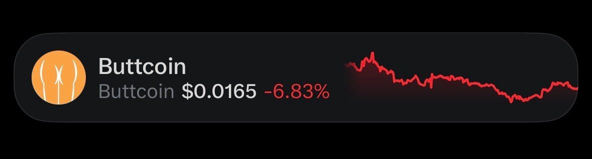 YoonECrypto's tweet photo. solana:Cm6fNnMk7NfzStP9CZpsQA2v3jjzbcYGAxdJySmHpump is a generational wealth creation event, sitting at cheap entry level prices while still in its infancy right now.

Here is a static screenshot of the current price using the new X ticker tool. This is the price you could buy Buttcoin at today. I will also include the actual ticker, so as this tweet ages we can see just how cheap and generational this entry really was at the time of this post. 

Gonna be a ton of fun to revisit this post down the line.

Current entry price to be a Buttcoiner: $0.0165 ($16.5M)