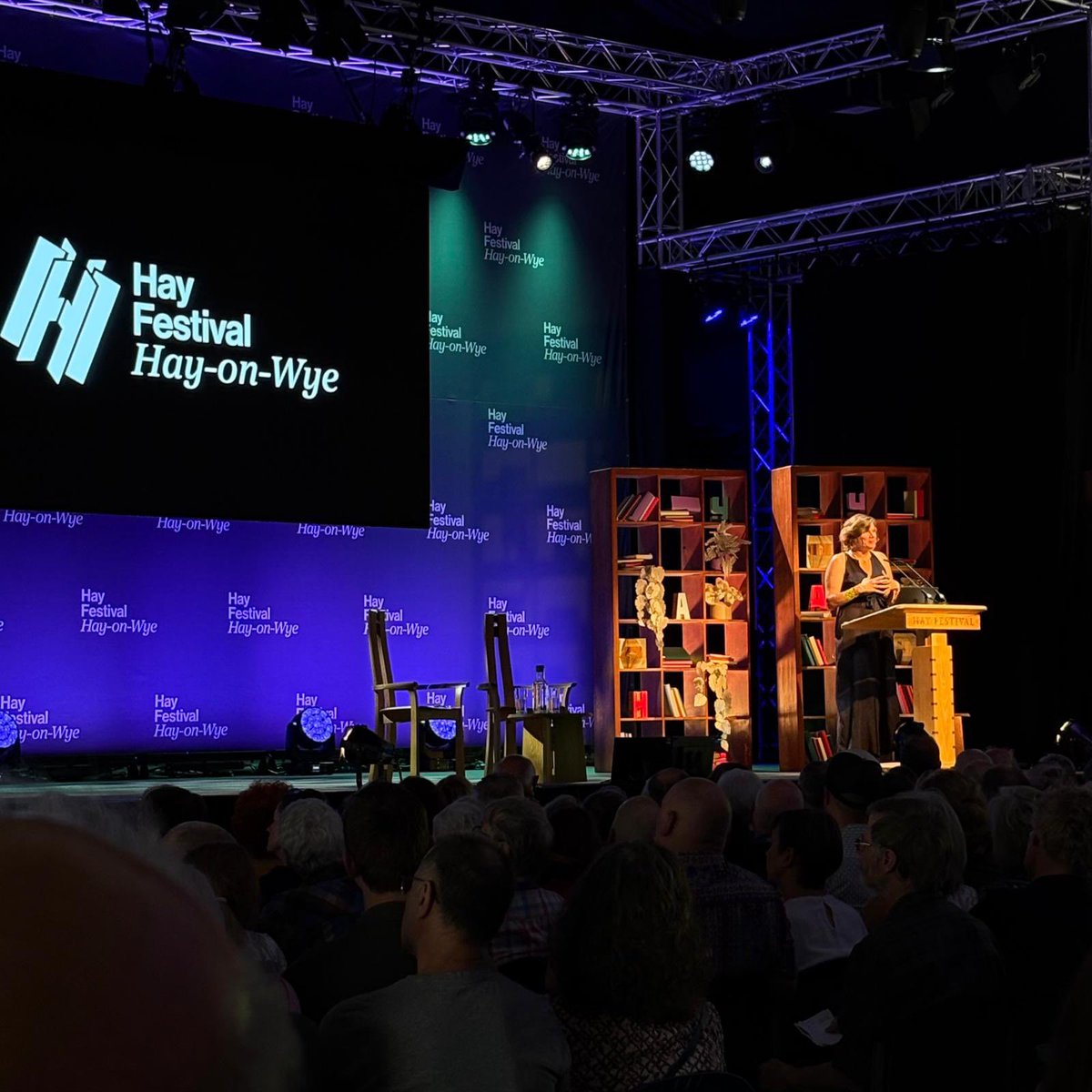 MazzucatoM's tweet photo. Heated debate with @zannymb at @hayfestival today on my new book The Common Good Economy. The starting point: how can economics do ‘good’ without a coherent theory of what ‘good’ looks like. Everything else follows from this. The book sets out that theory, and provides compass to help us navigate towards it.