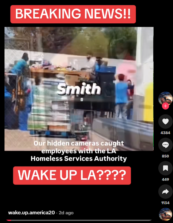 AlanDukeNews's tweet photo. Old LA homeless scandal (from 2022) falsely shared as new under Bass.  https://t.co/vzPdgAVp3u https://t.co/UZwfldUvAB