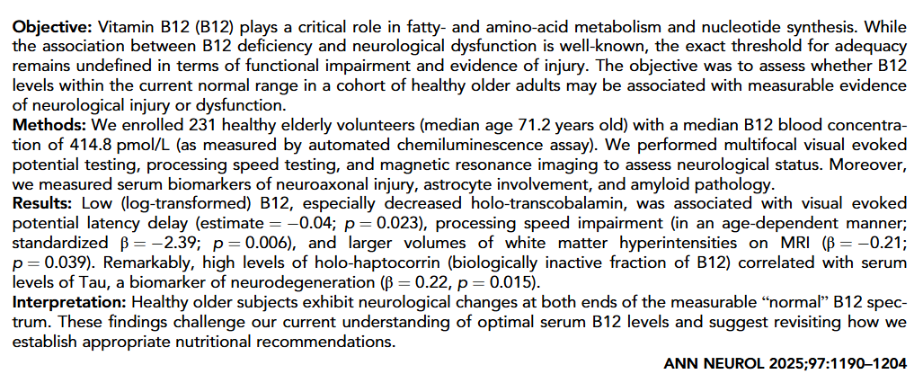 _atanas_'s tweet photo. "Standard" vitamin B12 ranges may be still too low, leaving older adults vulnerable to cognitive decline. https://t.co/yQ7F00Le9J