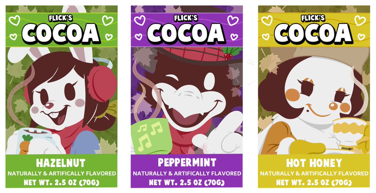 Gamerboy1234565's tweet photo. Flick's Cocoa (Set #2)
Sold exclusively at Pine Point Park!
#FlickFox https://t.co/2NKMpiltXv