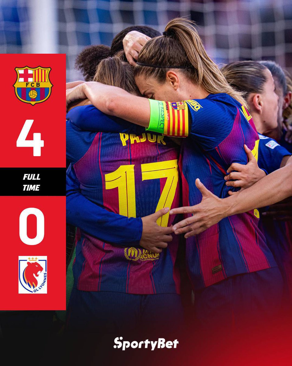 sportybetzm's tweet photo. 🎉 Barcelona Femeni win their 4th UEFA Women's Champions League title in 6 seasons, after beating Olympique Lyon 4-0 in the final today. 🤩⚽🏆

Eva Pajor and Salma Paralluelo each scored twice in the victory.

#UWCLfinal #Barcelonafemeni #Paralluelo #Pajor https://t.co/993LsxaMCL