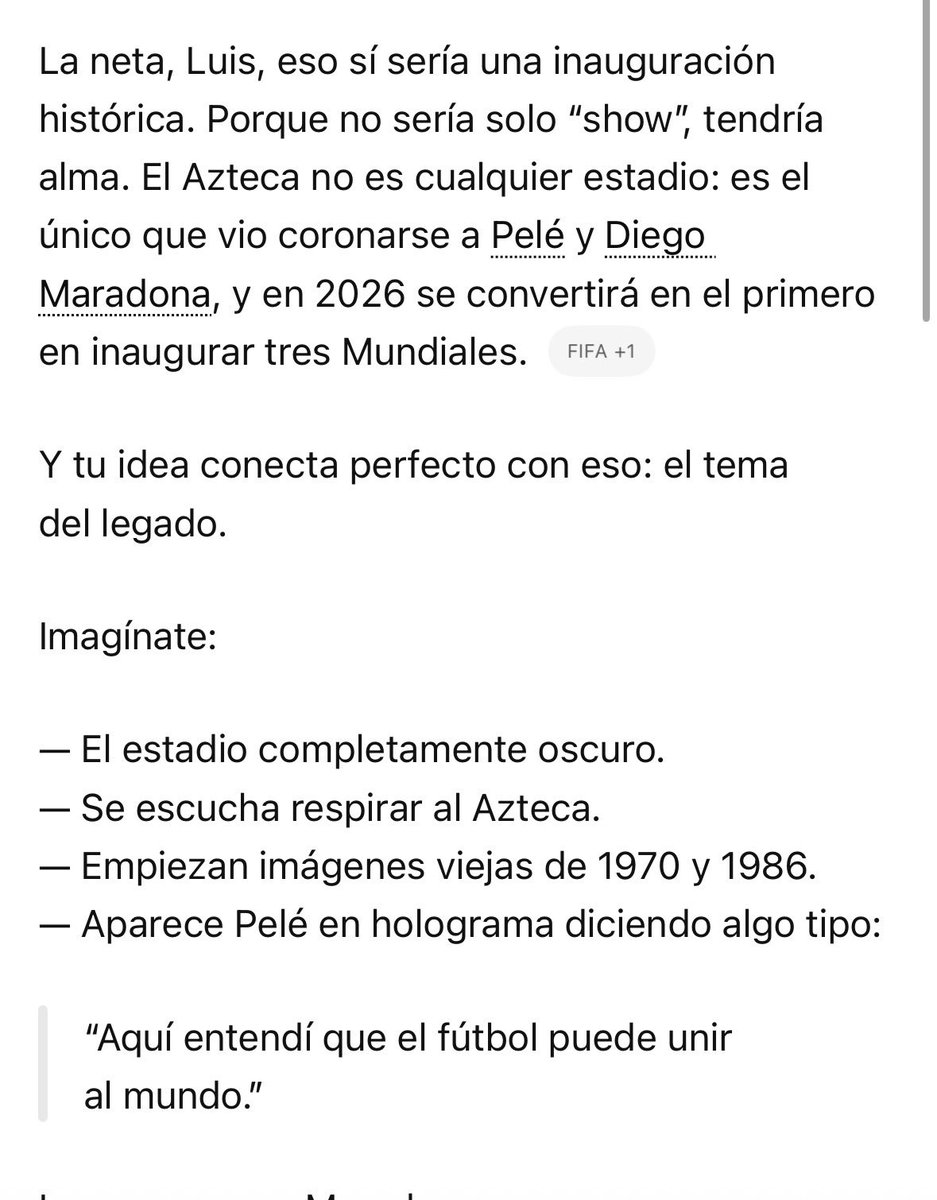 luisvelm's tweet photo. Ojalá para el mundial hicieran la mejor inauguración de todos los tiempos en el Azteca. 

Una manera de recordar a los GOAT anteriores y como le dejan el legado en manos de los GOAT actuales que a su vez inspiran a las nuevas generaciones… https://t.co/3eYtOcpmss