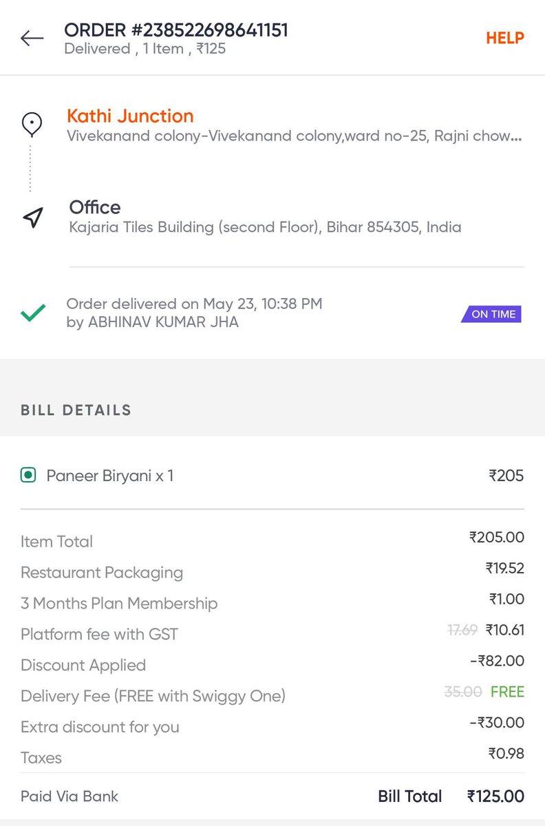 Intekhab98's tweet photo. @SwiggyCares @Swiggy @harshamjty Here is order ID https://t.co/Cg5YwNHv1y