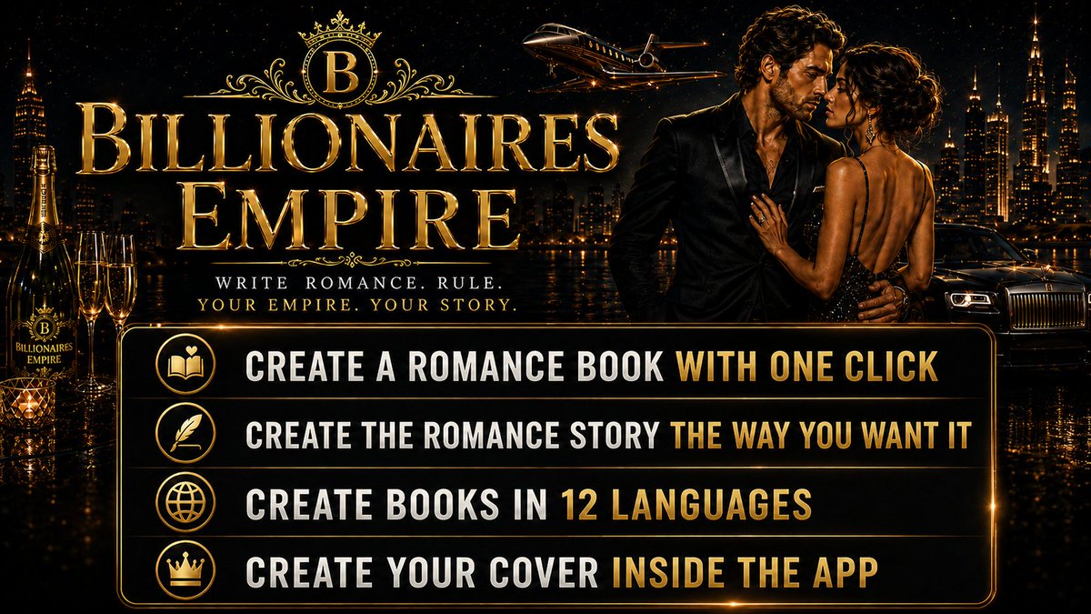 PalmerProfits's tweet photo. Happy Saturday! ☀️
Interested in writing your own romance novels the easy way?
If so, then today today is the last day to grab Billionaires Empire at the launch price. 

https://t.co/6NitxdJGjf

#SelfPublishing, #RomanceWriting, #AIWritingTools, #SideHustle, #KindlePublishing https://t.co/nVdso2s9FS