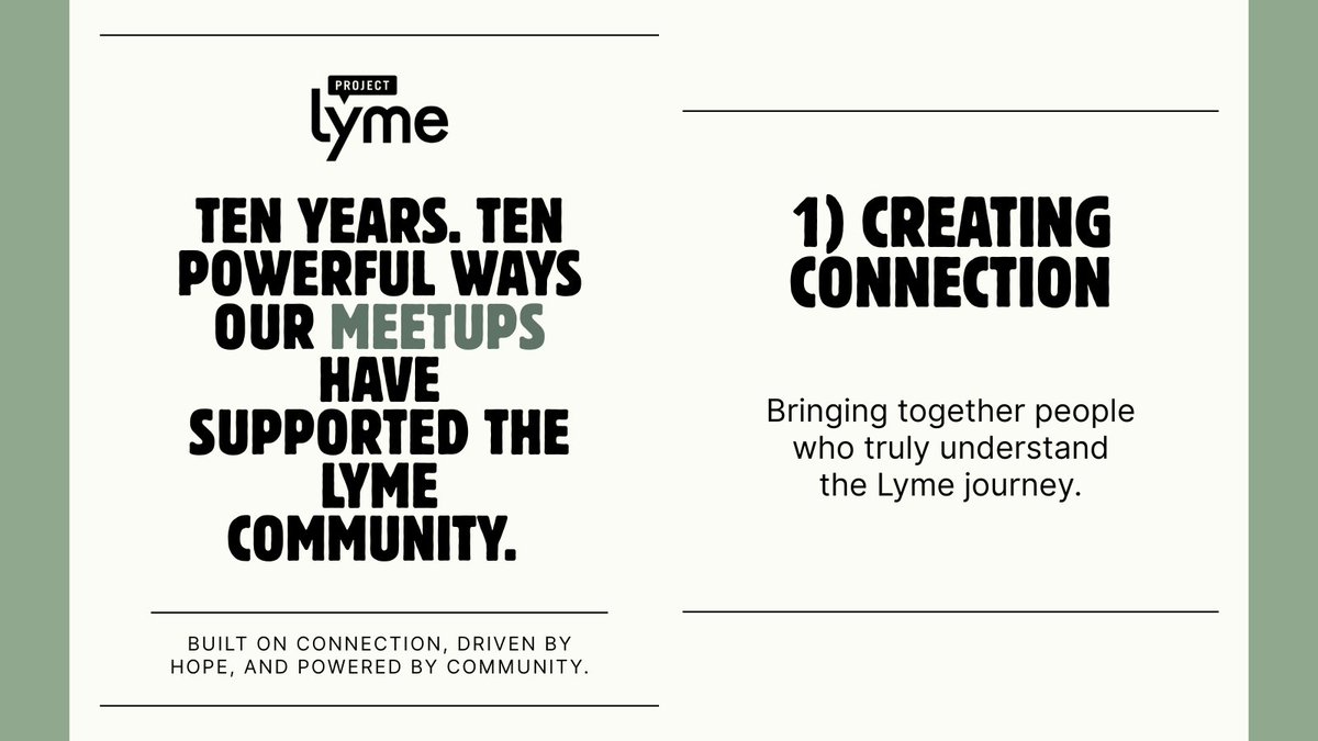 ProjectLyme's tweet photo. 🧵1/2 At Project Lyme, meetups are more than gatherings—they’re lifelines. Here are 10 ways these moments of connection have made a real impact. https://t.co/BnjyyxYXKx