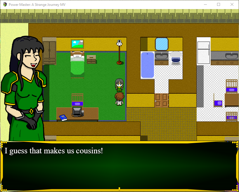 PMAlexBodine's tweet photo. Helen tells you Dora has been kidnapped, and it turns out Helen is also your cousin! She's not too sure of herself, but once the Guardian of Dora has been safely returned, Helen will join you on your quest. #powermaster #indiedev #indiegame https://t.co/a06ZTwqVh1
