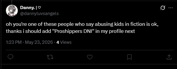 millipedaesbf's tweet photo. @jellyboncuk @dannyluvsangels @millipedae @miaowxx3 @CasGPT true. dude blocked me for being right too

him thinking im a proshipper just cuz i said misogyny is a real problem compared to how a character is written in a game is crazy😭 it's like saying if you like frieza in dragon ball cuz he slaughters and kills people that u love murder https://t.co/rphwFj5lAh